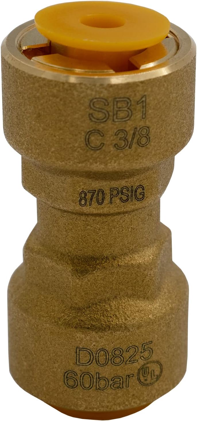 Supplying Demand SB1 3/8 Inch Quick Connect HVAC Brass Coupler Fitting