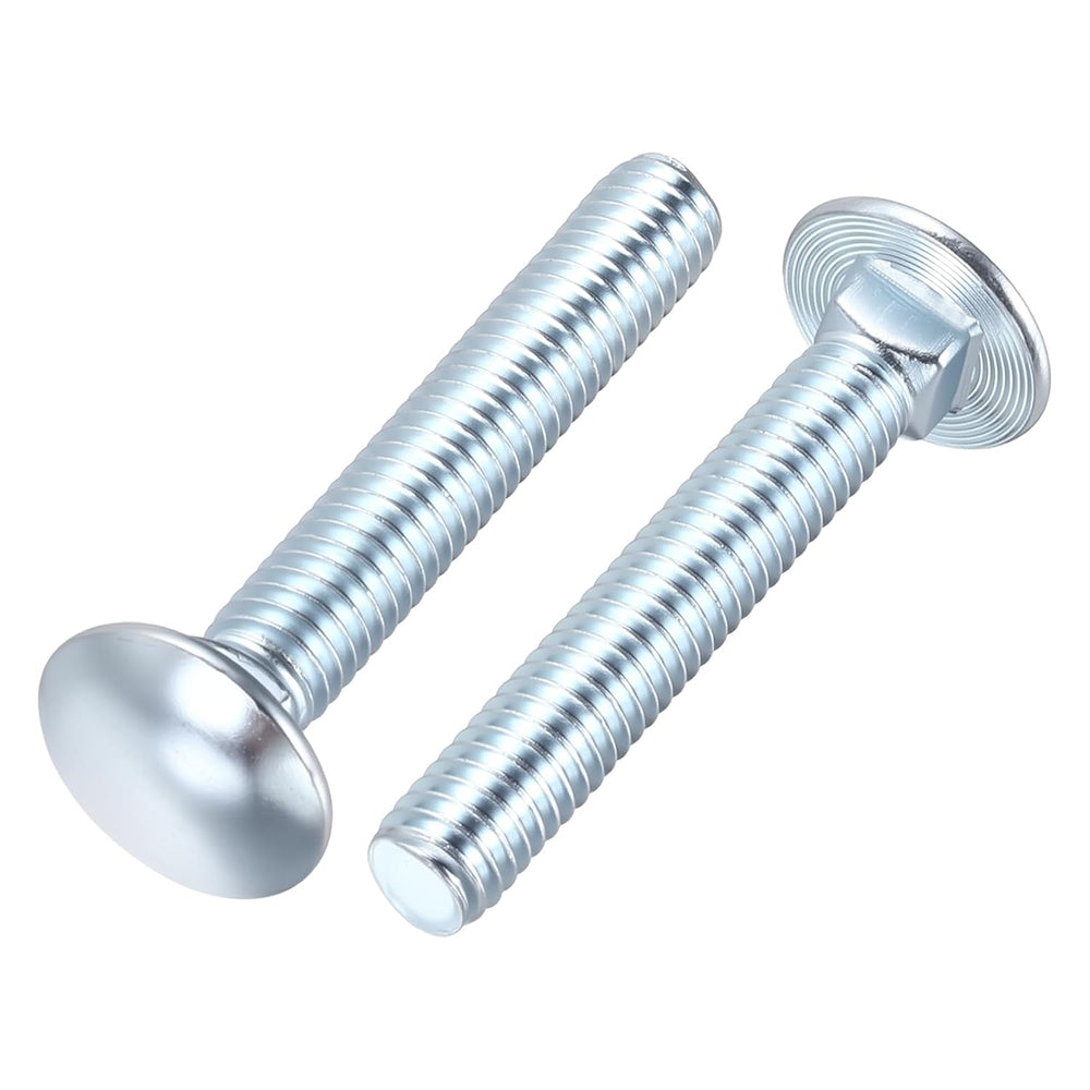 50Pcs 5/16"-18x2 Carriage Bolt Carbon Steel White Galvanized