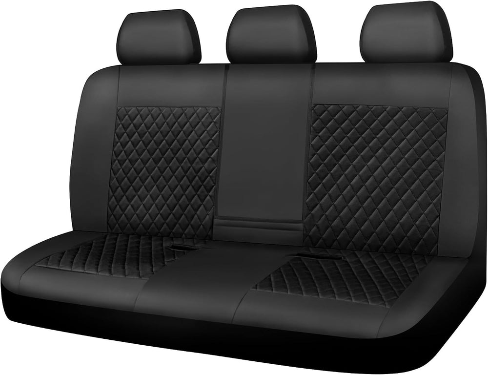 CAR PASS Faux Leather Back Seat Cover, Universal Quilting Waterproof Bench Re...