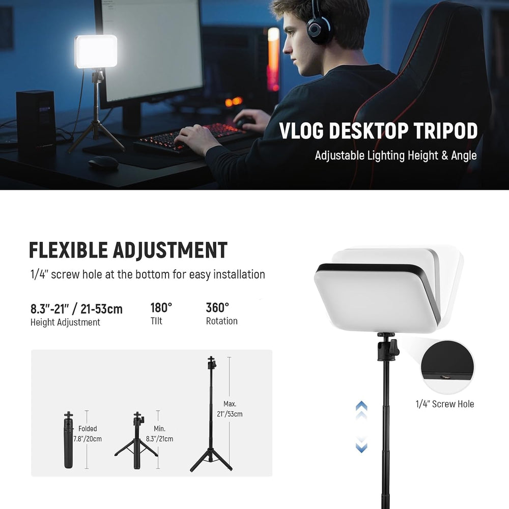 NEEWER Basics BP66 2 Pack LED Video Panel Light, Video Conference Lighting
