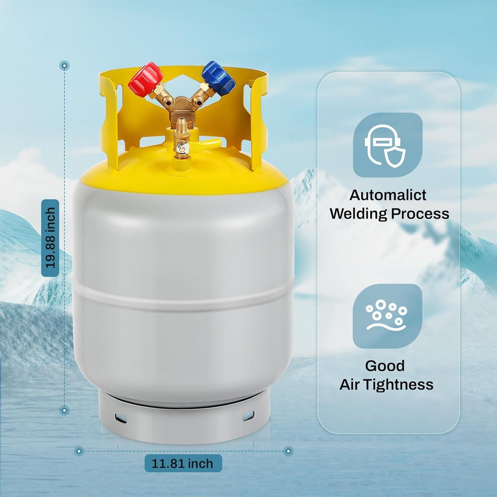 Refrigerant Recovery Tank 50 LB with 1/4 SAE Y-Valve Liquid/Vapor Reclaim