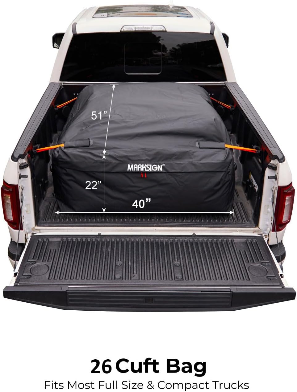 Truck Bed Cargo Bag, 26 Cubic Feet 100% Waterproof Cargo Bag for Truck Bed, H...