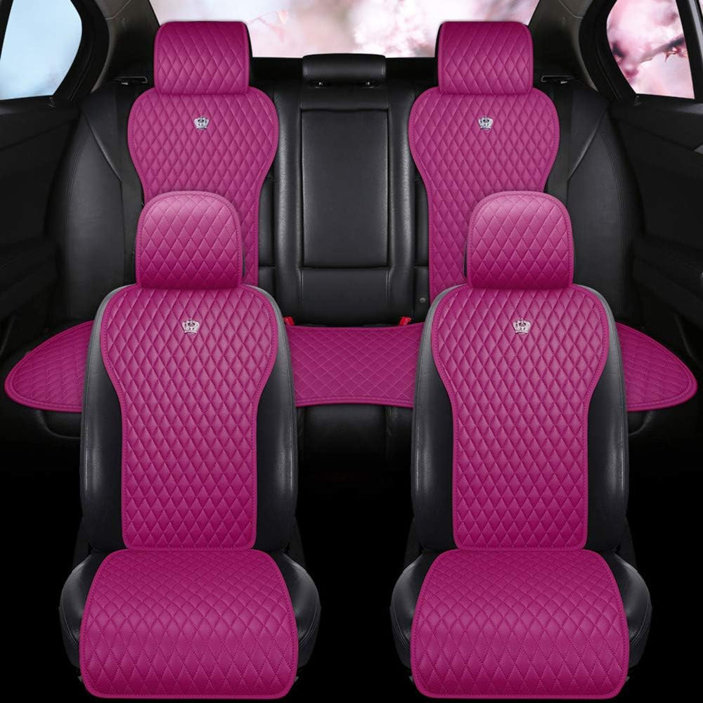 Rose Pink Automotive Seat Covers Leather Universal Seat Covers