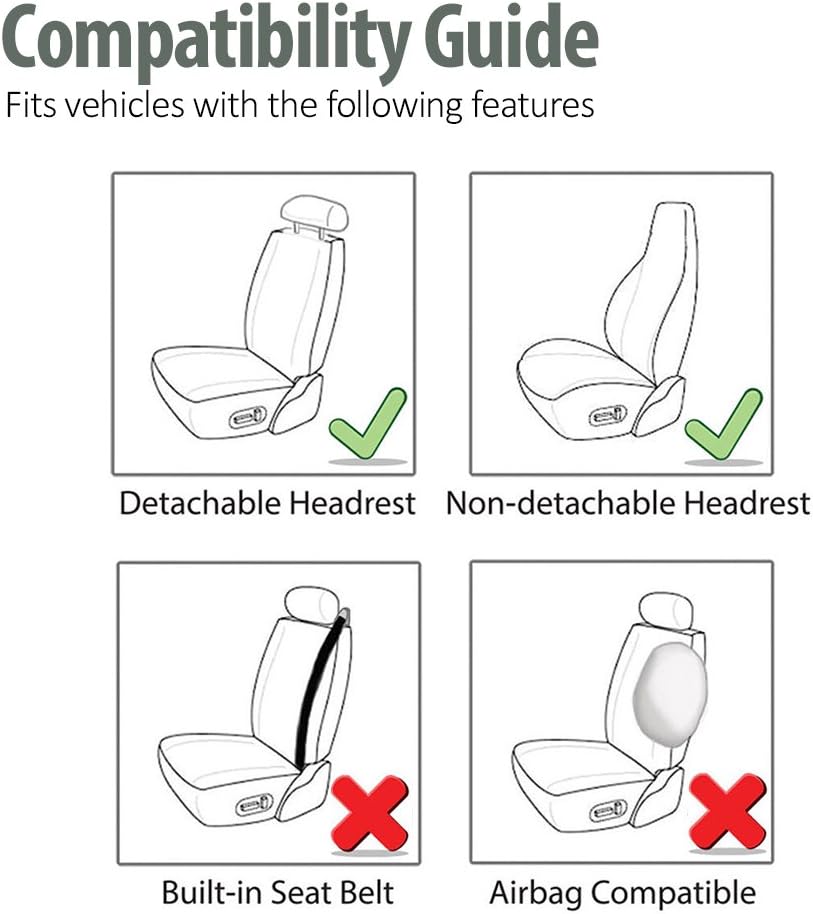 FH Group 3D Air Mesh Car Seat Covers Full Set – Universal Fit Automotive Seat...