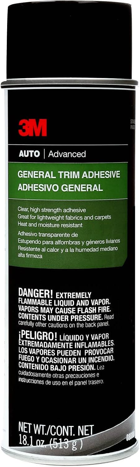 3M General Trim Adhesive 08088, High Strength, Clear Drying, Aerosol, 18.1 oz