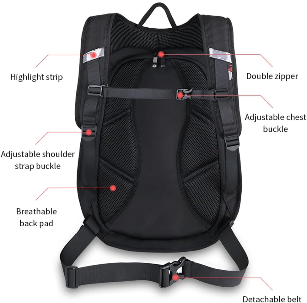 Motorcycle Backpack Waterproof Large Capacity Carbon Fiber Rider Backpack Har...