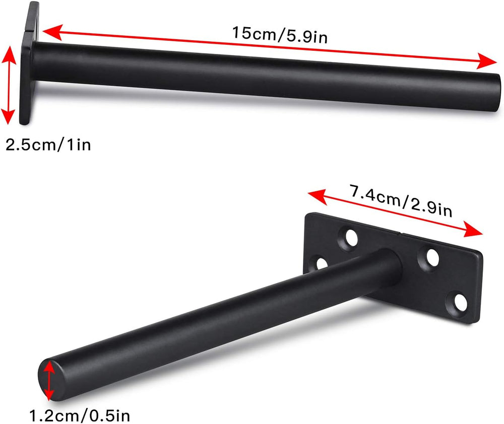 6 Inch Hidden Floating Shelf Brackets, Heavy Duty 300 lbs Capacity, Rustproof...
