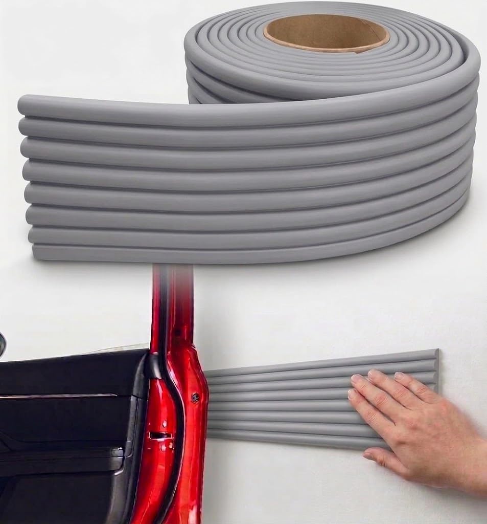 Rubber Bond Garage Wall Protectors - 4in x 12ft Strong Self-Adhesive Rubber B...