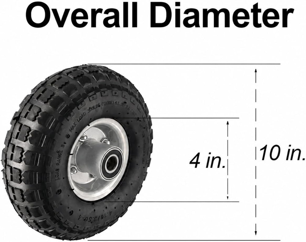 4.10/3.50-4 Sulky Replacement Tire with 5/8 & 3/4 Axle, 2.25"-5.00&q...