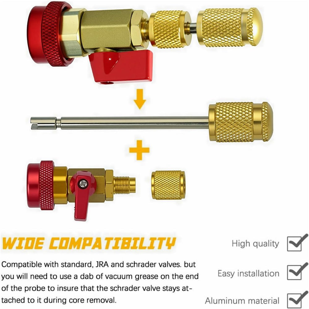 R134A R1234YF Air Condithoning Valve Core Remover Tool, High Low Pressure Val...