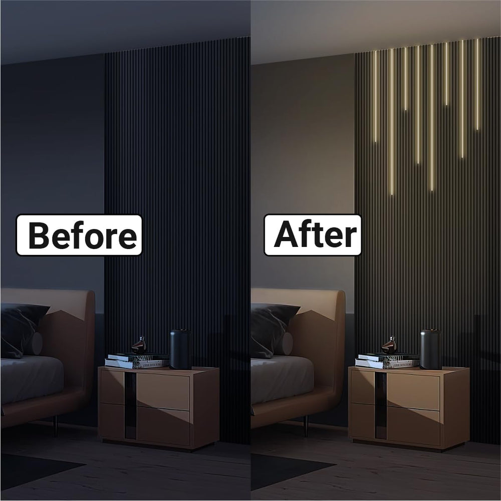 HAMRVL Black LED Recessed Lighting Kit - 8 PCS 3000K Warm White LED Strip Lig...