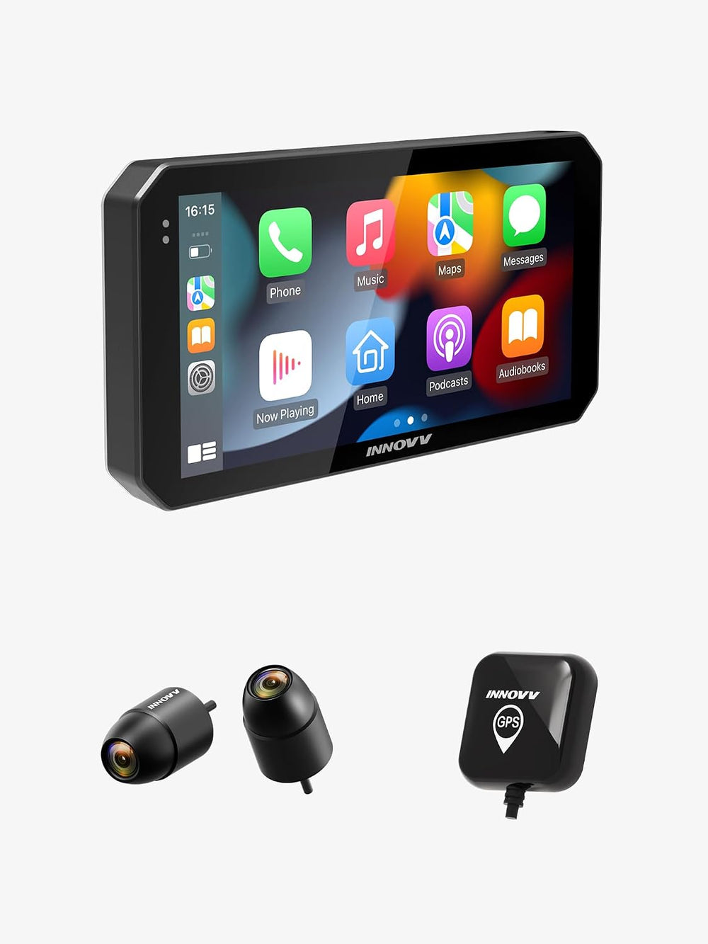 INNOVV N2 Motorcycle CarPlay & Android Auto, 6" Gloved Touch Screen ...