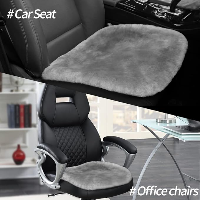LLB Genuine Sheepskin Car Seat Cushion Seat Covers (2 Pcs)