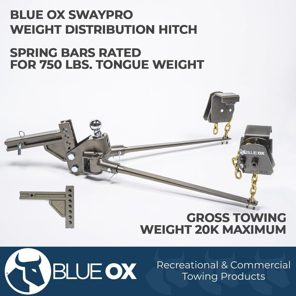 Blue Ox BXW0750 SwayPro Weight Distributing Hitch 2″ Receiver | 7 Hole Shank ...