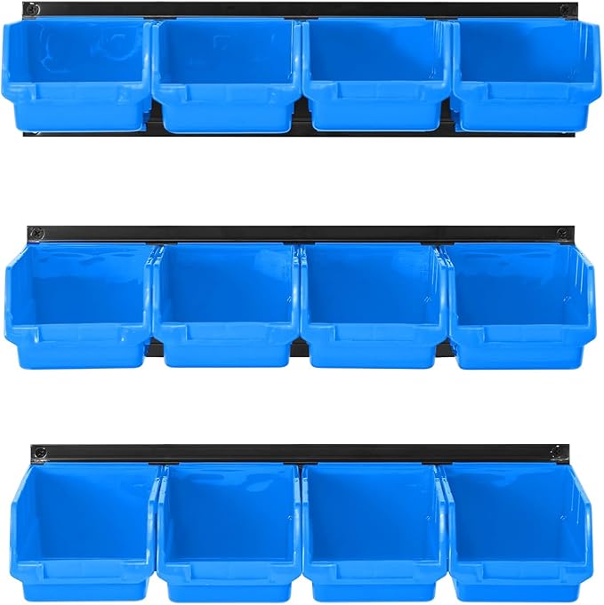Ultrawall Wall Mounted Storage Bins, Plastic Hanging Storage Organizer Bins
