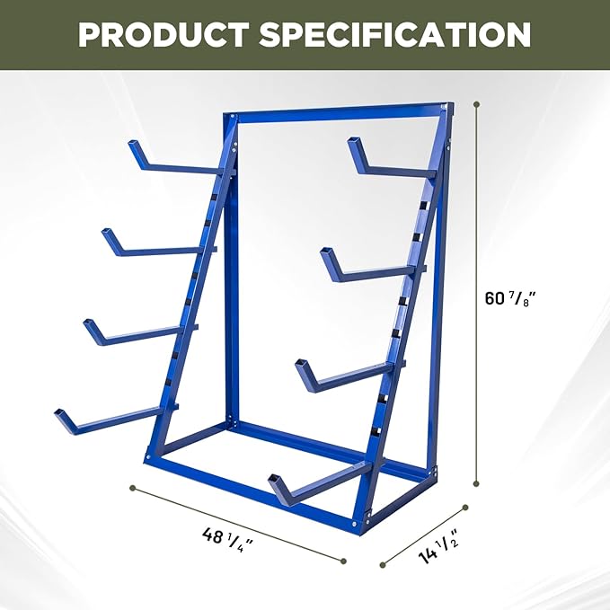4 Tier Steel Horizontal Storage Rack, Heavy Duty Free Standing Bar Storage