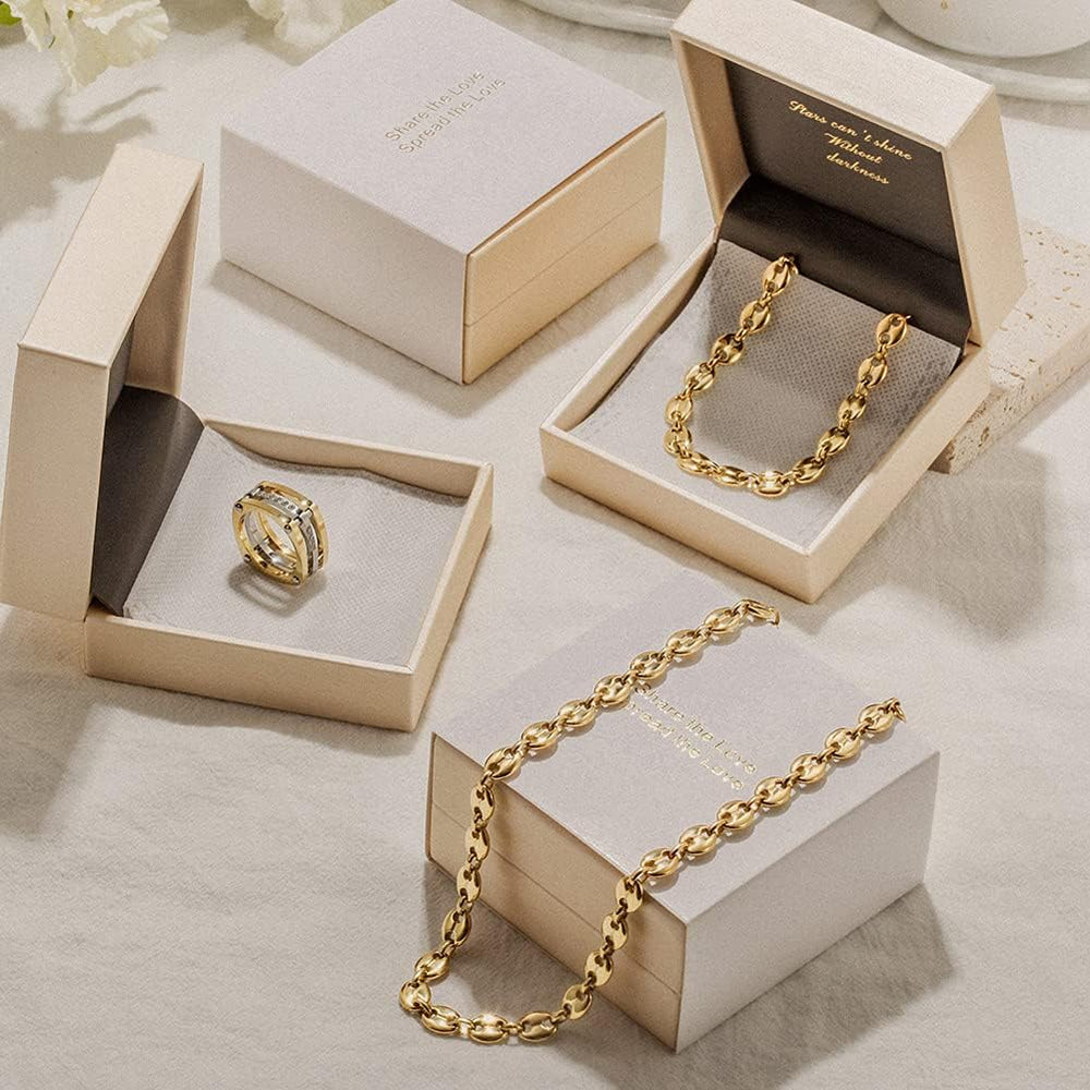 CIUNOFOR Gold Plated Chain Necklace for Women, Two-Tone Modern Statement Link...