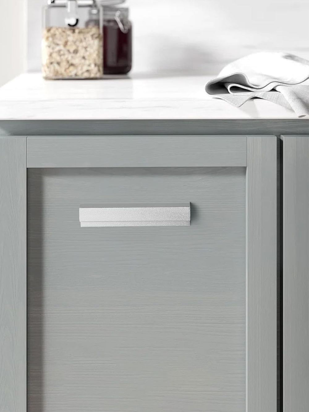 10 Pack Adhesive Cabinet Handles Silver 5-1/2" Length (Cover 5" Hol...