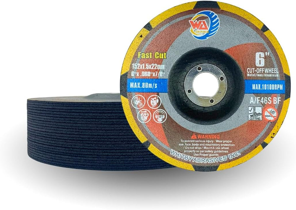 WA 25PACK - 6โx1/16 x7/8" Depressed Center Thin Cutting Wheels for Metal...
