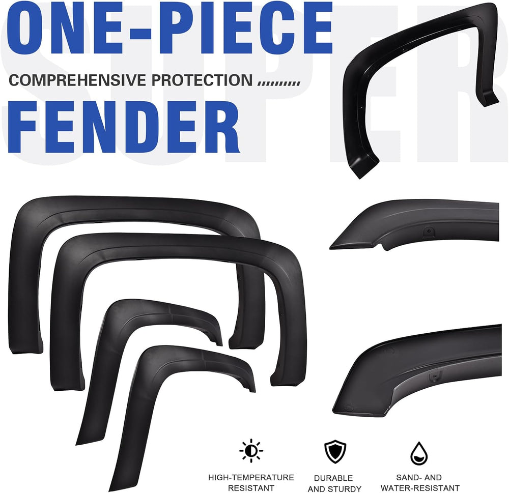 CROSSDESIGN Fender Flares Fit 2007-2013 Chevy Silverado 1500 2500HD 3500HD 6....