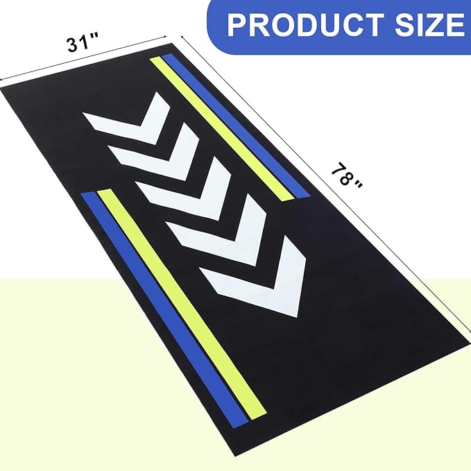 Motorcycle Mat 78 x 31 Inch Garage Floor Rug Washable Parking Mats