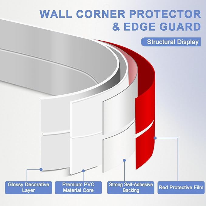 Wall Corner Protector Moulding Trim Peel and Stick Wall Corner Guards Trim