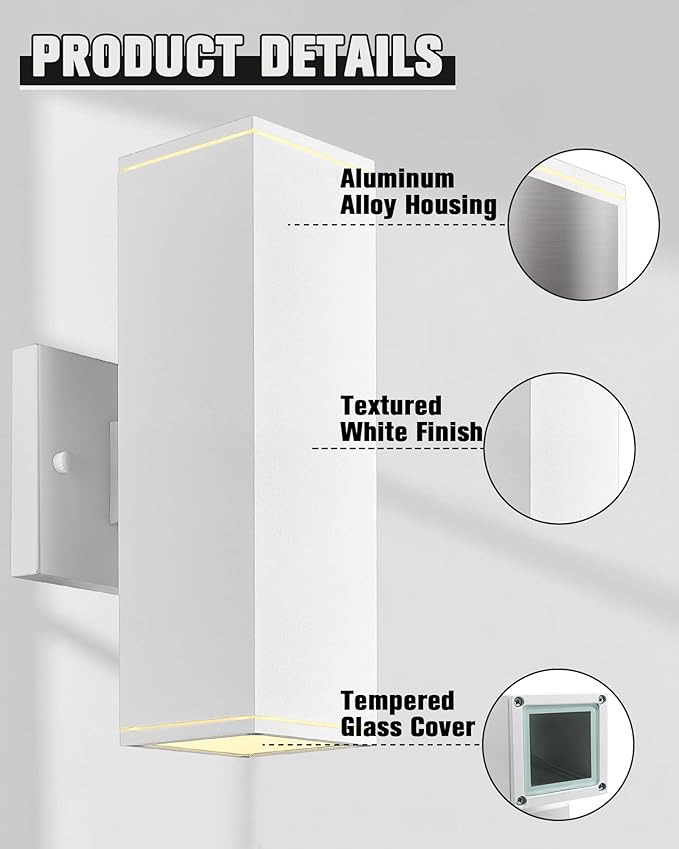 Ken & Ricky Outdoor Wall Lights, Modern Exterior Up and Down Wall Sconces...