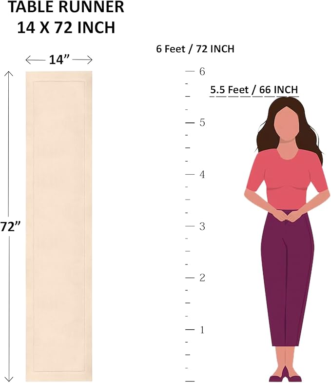 Solino Home Linen Cinnamon Table Runner 72 Inches Long - 100% Pure Linen Hems...