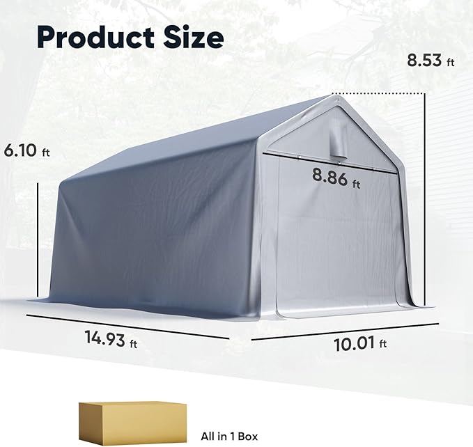 Quictent Heavy Duty 10x15FT Carport Shelter
