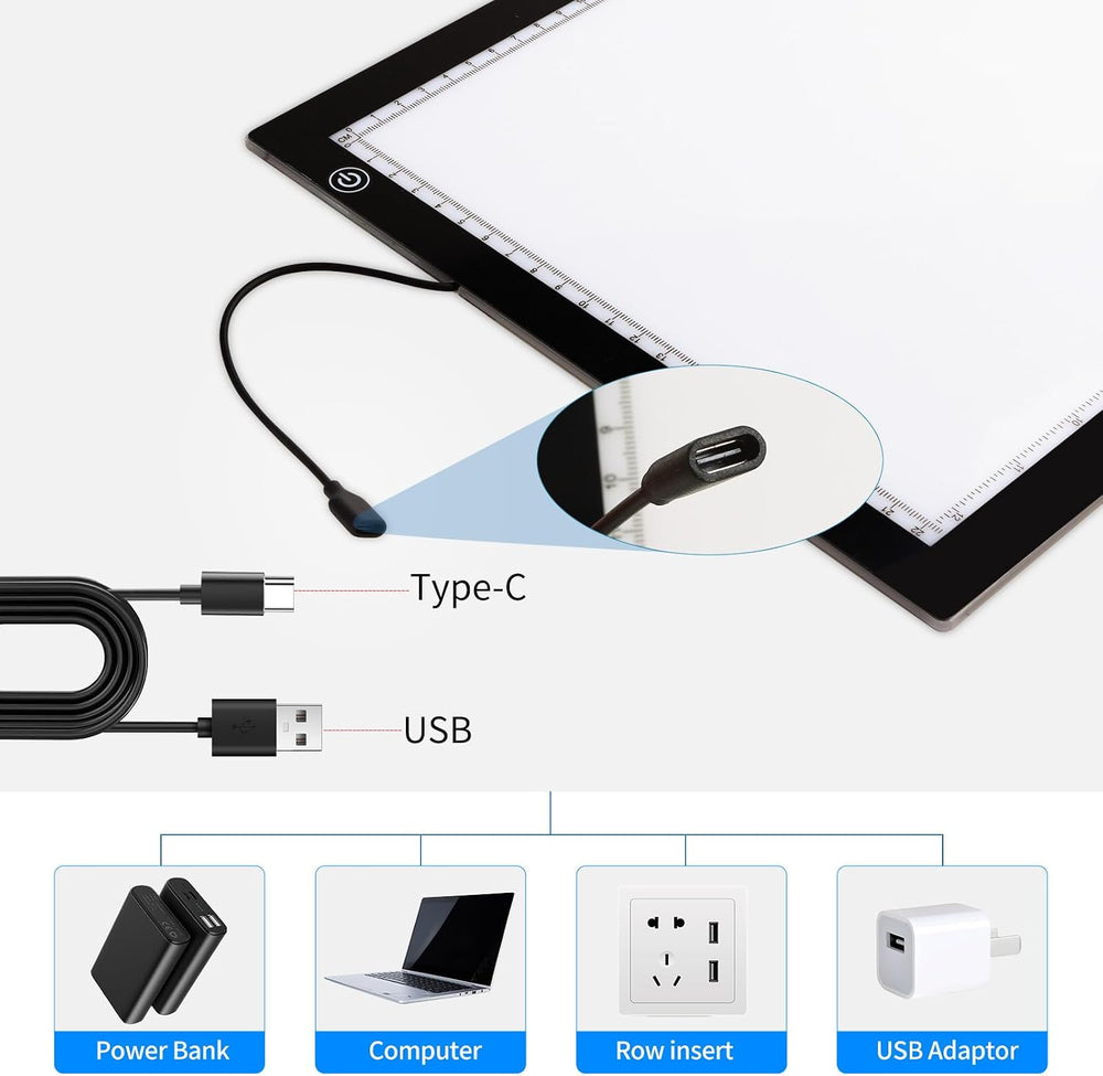 A4 Light Board for Diamond Painting - Tracing Light Box with Stand, Stepless ...