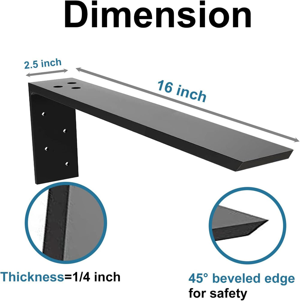 Countertop Support Bracket 2 Pack Heavy Duty Granite Hidden Forward L Shelf B...