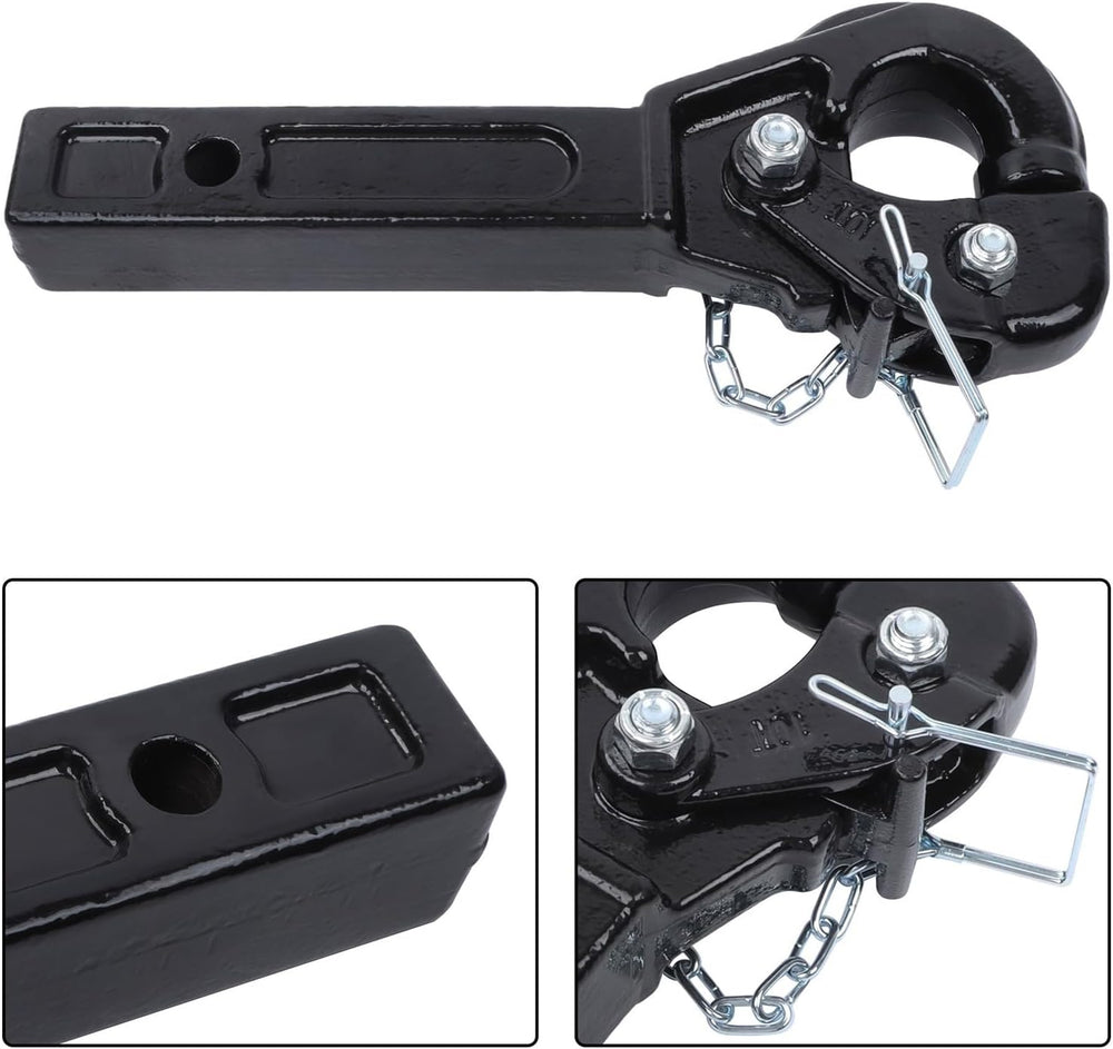10-Ton Pintle Hitch for 2-Inch Receiver Hook Military Receiver 20000LBS Fits ...