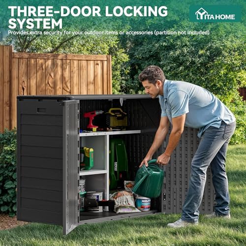 YITAHOME Outdoor Storage Shed w/o Shelf, 30 cu ft Horizontal Storage Shed Out...