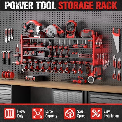 49.8" Power Tool Organizer Wall Mount,Holds 18 Cordless Drills