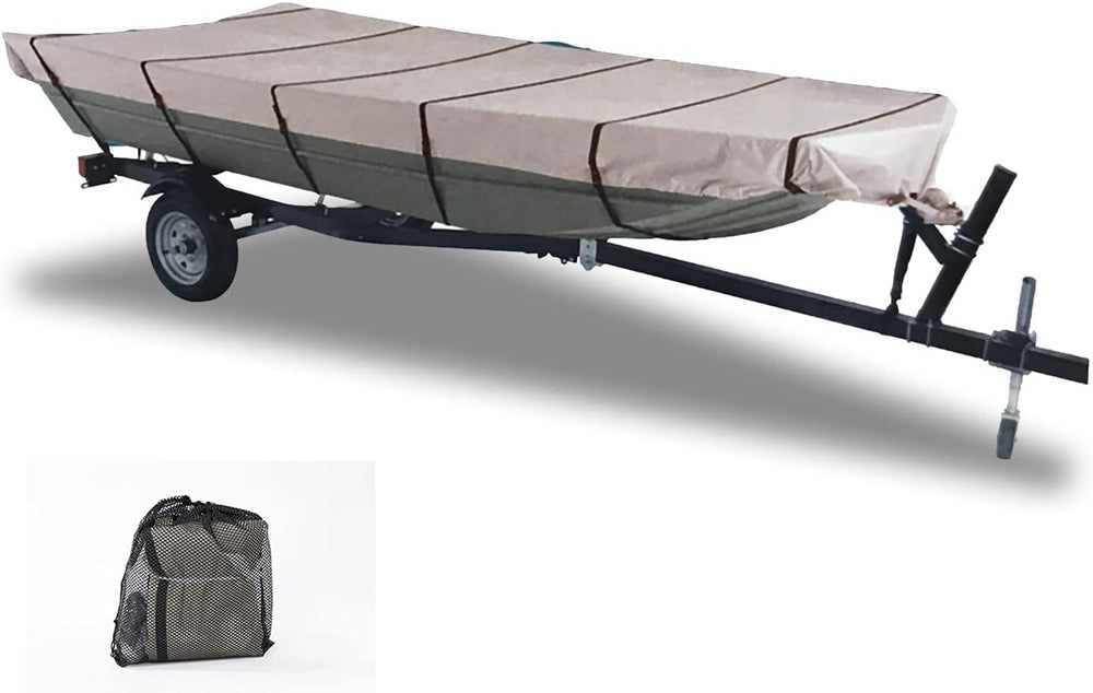 600D Jon Boat Cover Heavy Duty Waterproof Marine Grade UV Resistant Reinforce...
