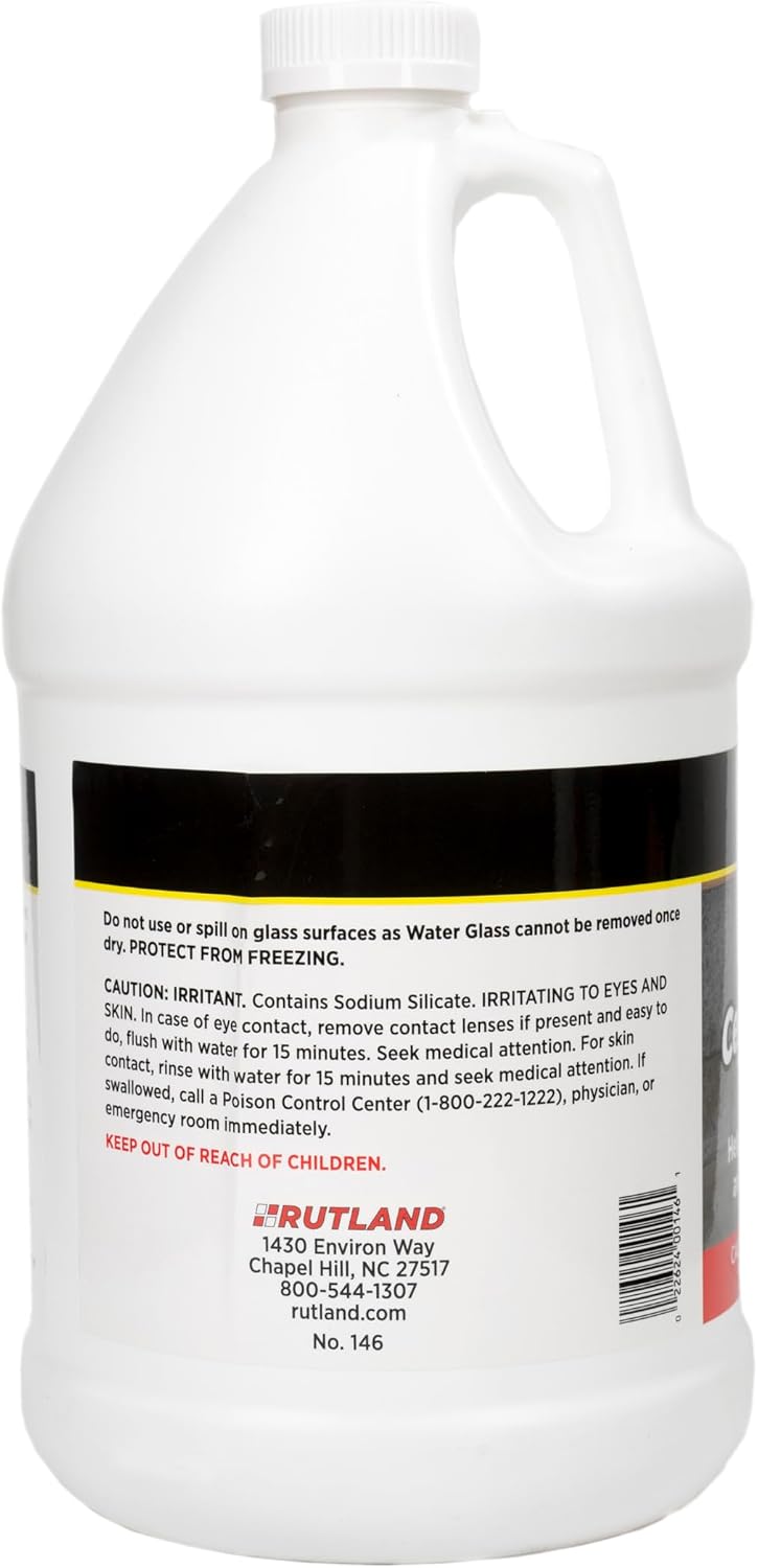 Rutland Sodium Silicate Liquid Solution 40% - Water Glass for Concrete Sealer...