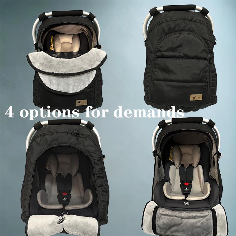 Car Seat Cover for Babies Winter Waterproof Seat Covers Canopy Universa Fit