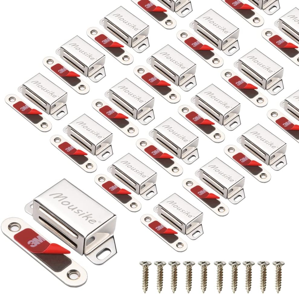 Mousike Cabinet Magnets 30lb Strong Catch for Kitchen Cupboard Door 20Pack
