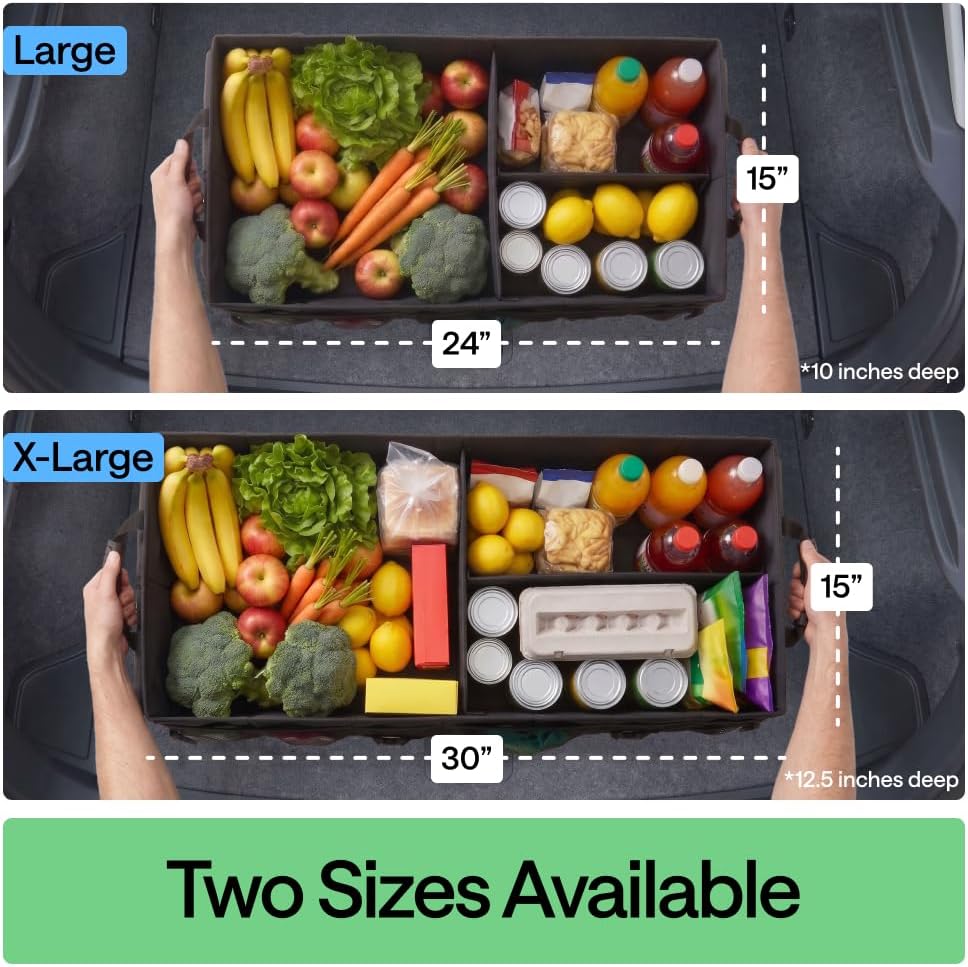 GORILLA GRIP Trunk Organizer for SUV and Cars, Large Capacity Black