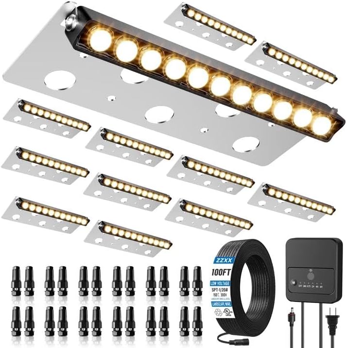 Low Voltage Retaining Wall Lights Kit, 3W 2700K Step Lights, 12 Pack