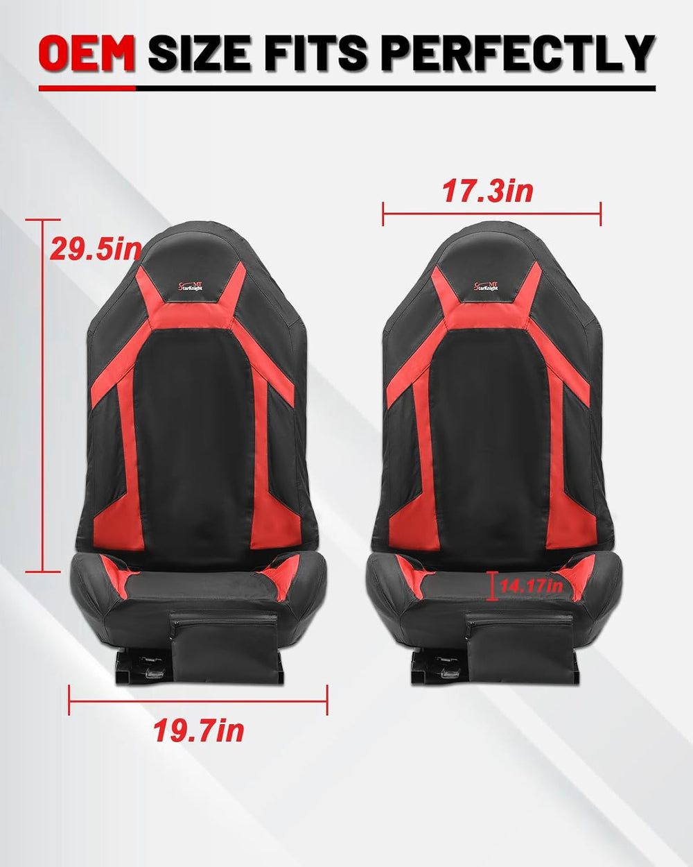 StarknightMT RZR Seat Cover with Pocket Water-Resistant Compatible with Polar...