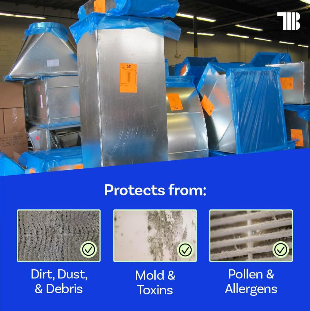 TapeManBlue Duct Protection Film, 24 inch x 200 feet, Made in USA, Temporary ...