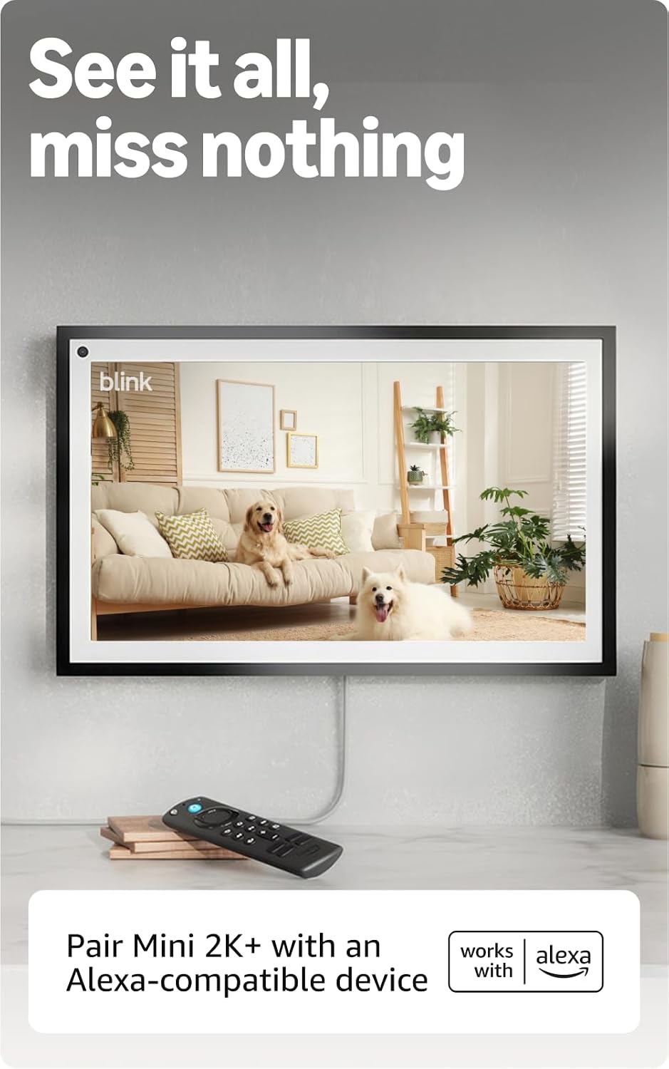 Blink Mini 2K+ (newest model) – Plug-in Home & Pet Indoor Security Camera...