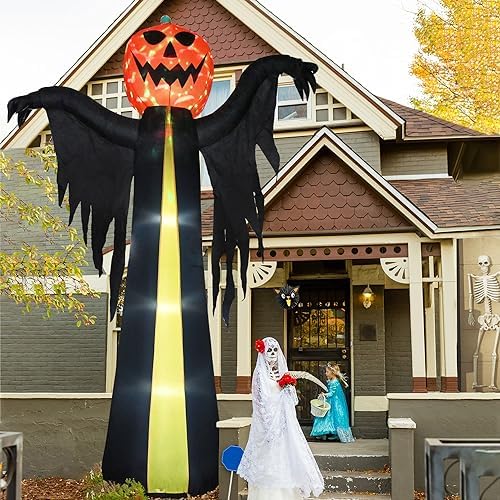 10.3Ft Halloween Inflatable Pumpkin Ghost, Halloween Blow Up Yard Decoration ...