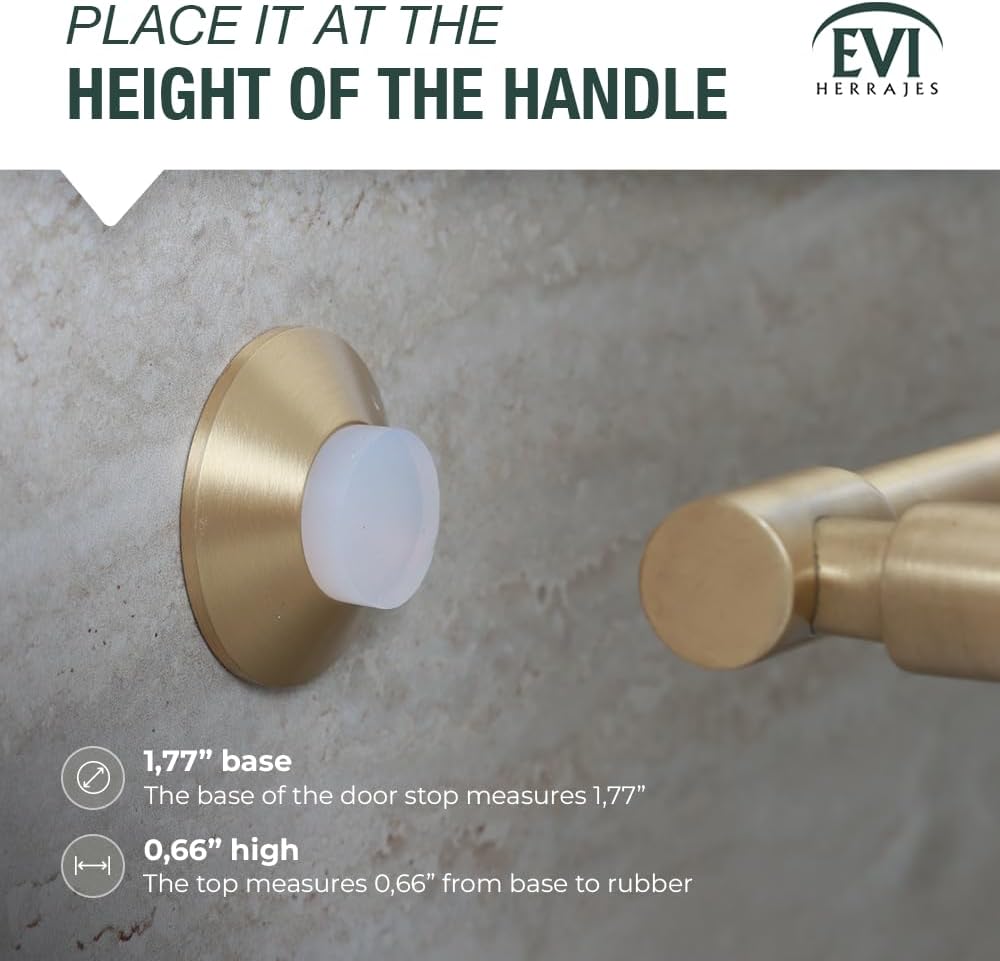 EVI Door Stoppers | Brass Door Handle Stopper - Adhesive and Screw Fastening ...