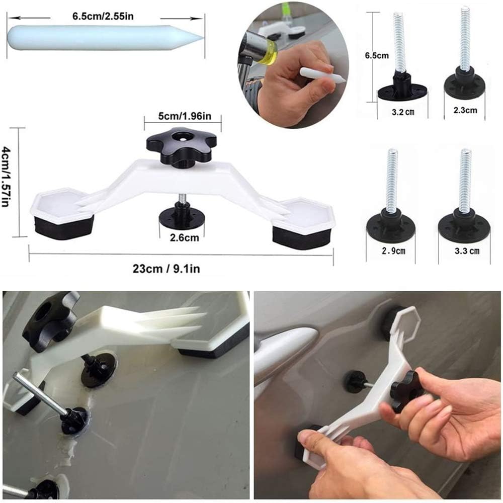 GLISTON 45pcs Paintless Dent Repair Tool Dent Puller Kit, Adjustable Width, P...