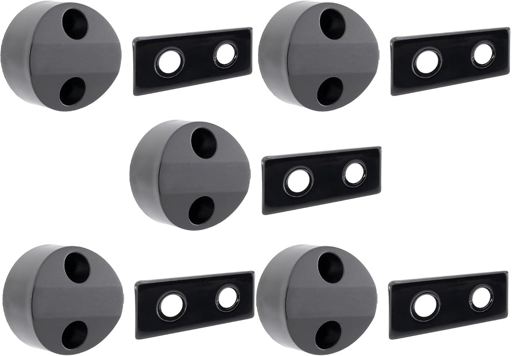 RecPro Round Magnetic Baggage Door Catch for RV Compartment Door | Black (5-P...