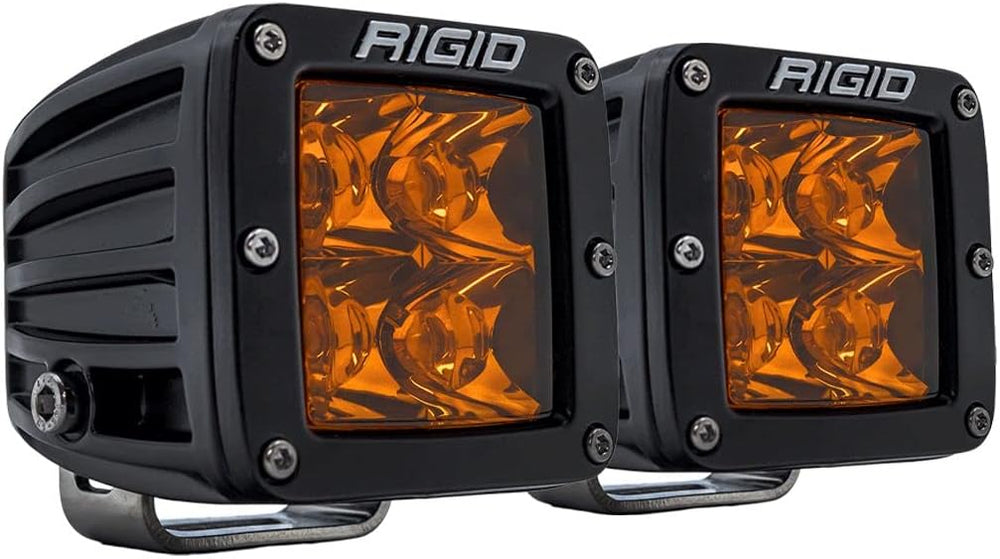 RIGID INDUSTRIES D-Series Amber PRO LED Light Pods Spot, Pair