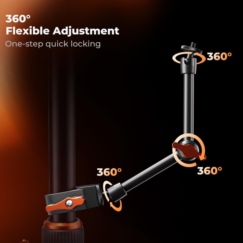 K&F CONCEPT 9.8" Magic Arm Clamp Kit with 1/4" & 3/8" ...