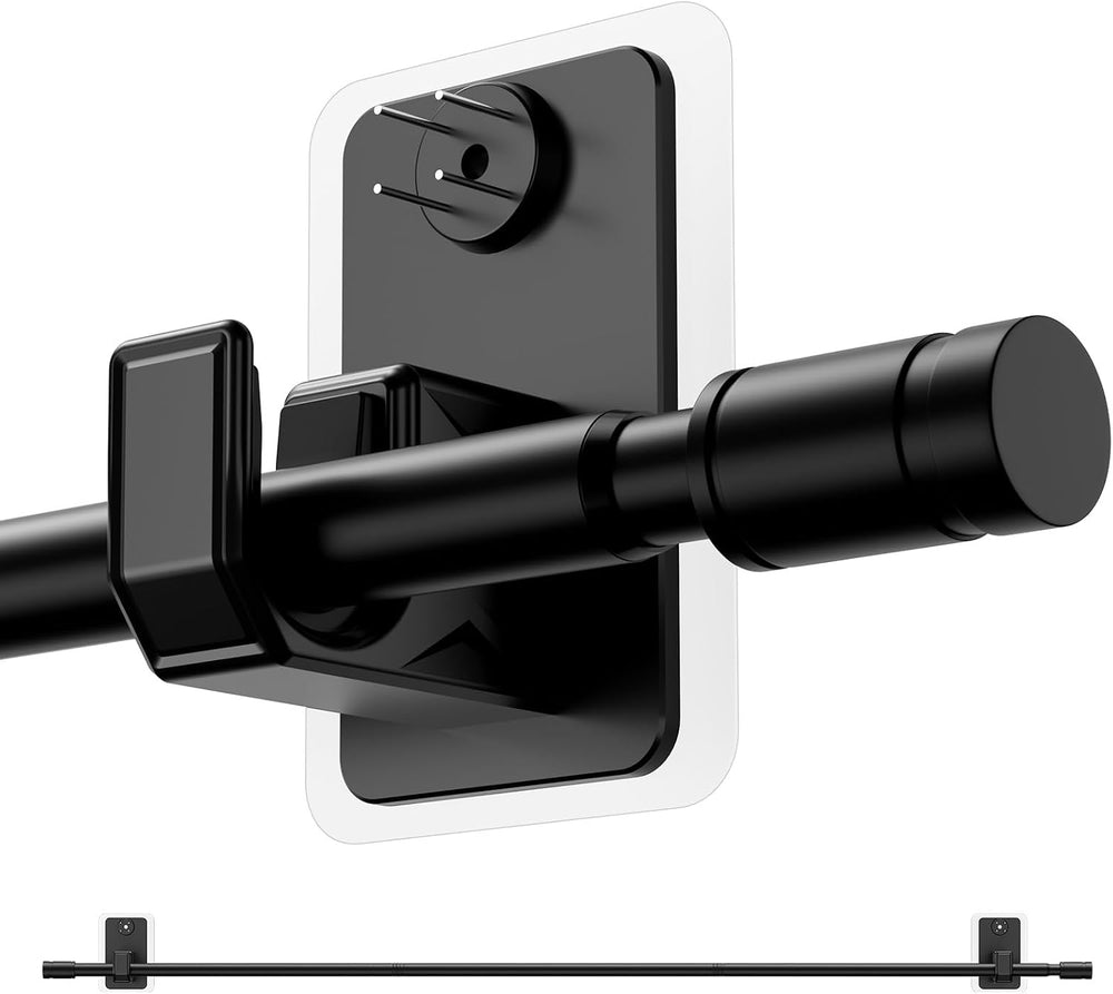 2 Pack 2.0 Upgraded No-Drill Curtain Rod for Windows 48-84 inches โ Renter-Fr...